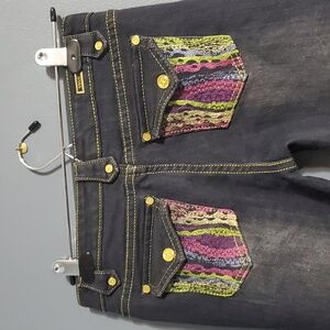 Coogi Girls Black Skinny Jeans Size 14 (Junior) Patches